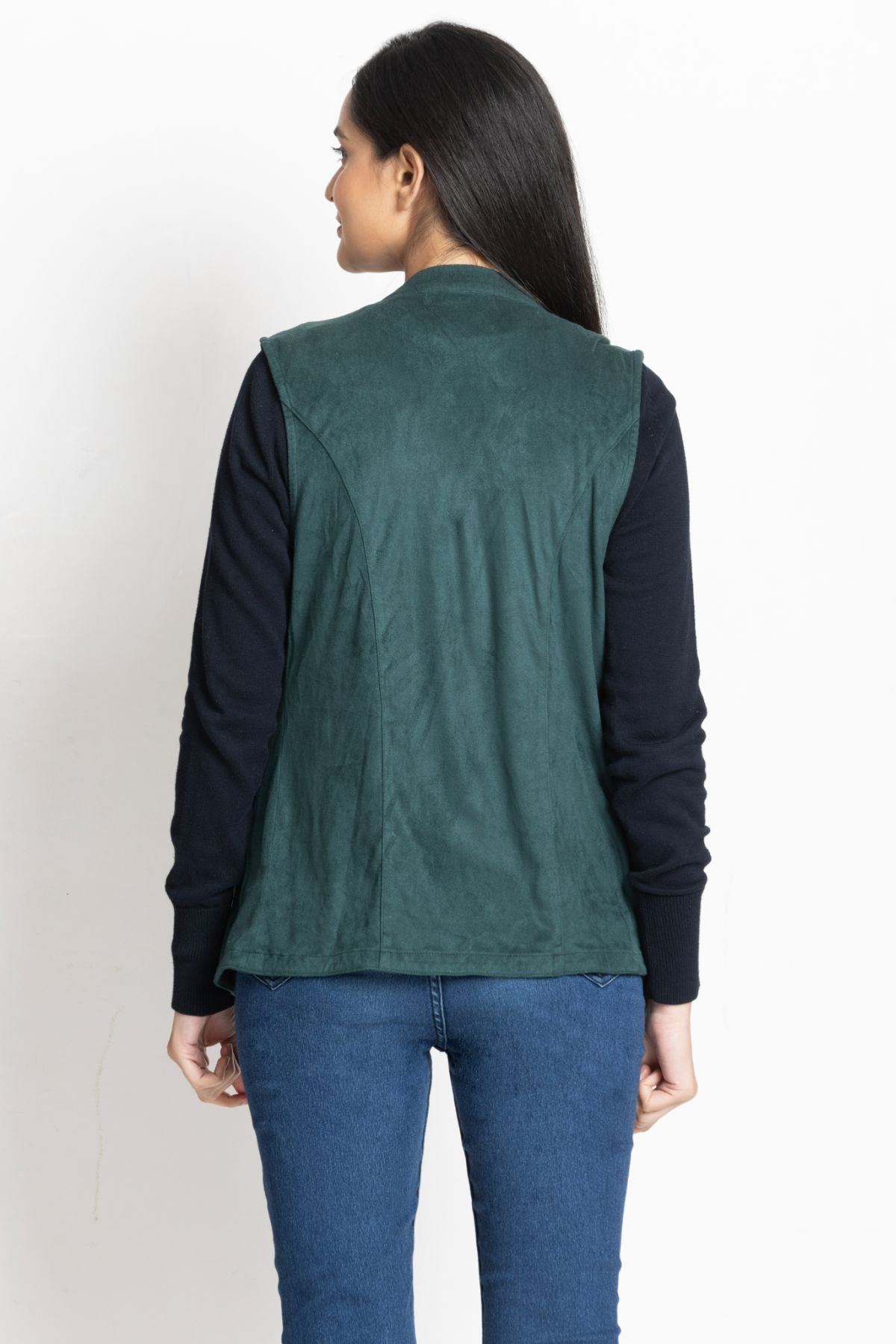 Emerald Flow Open-Front Vest