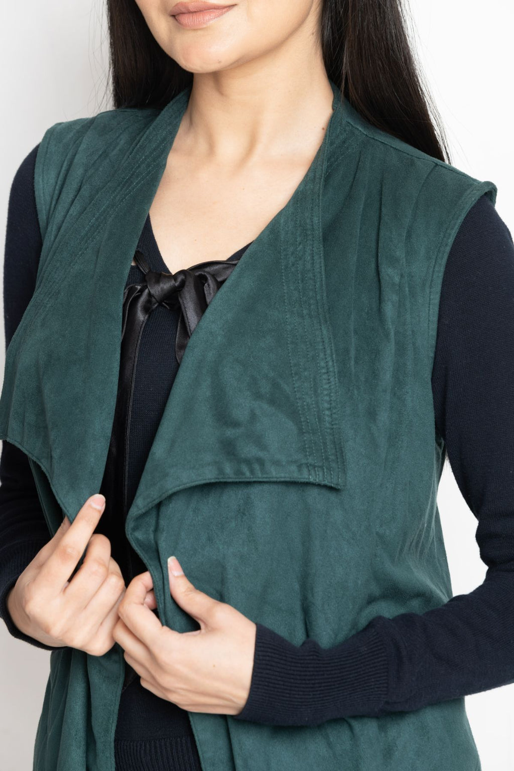 Emerald Flow Open-Front Vest