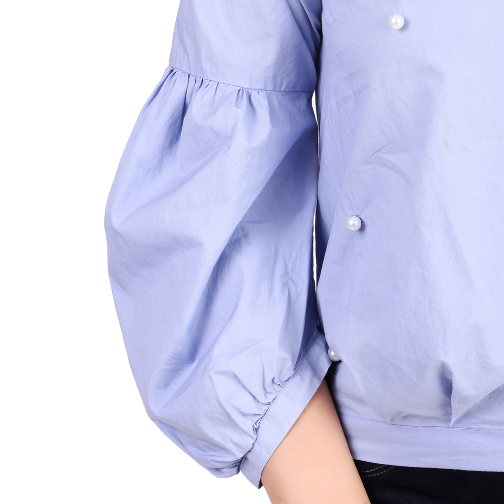 Lavender Off-Shoulder Puff Sleeve Top
