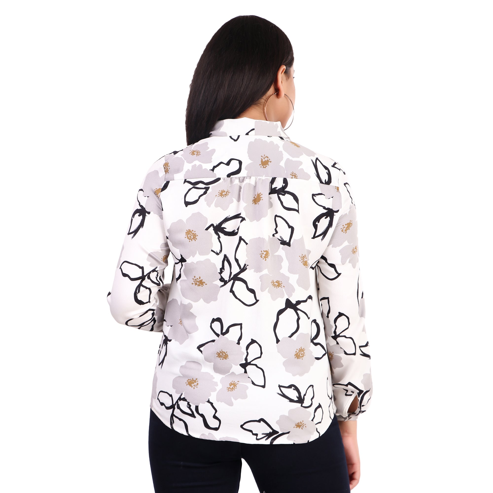 Nine West Floral Tie-Neck Blouse