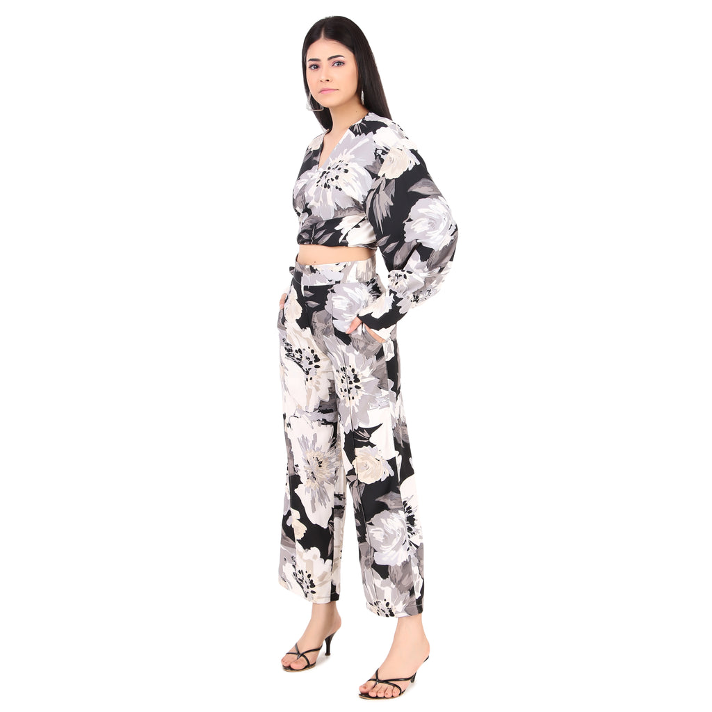 Monochrome Floral Co-Ord Set