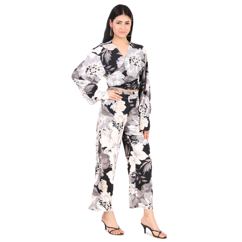 Monochrome Floral Co-Ord Set