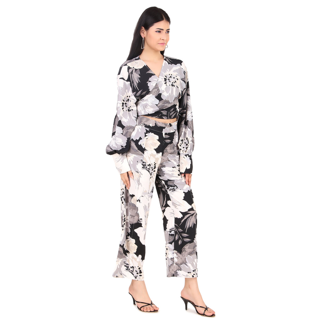 Monochrome Floral Co-Ord Set