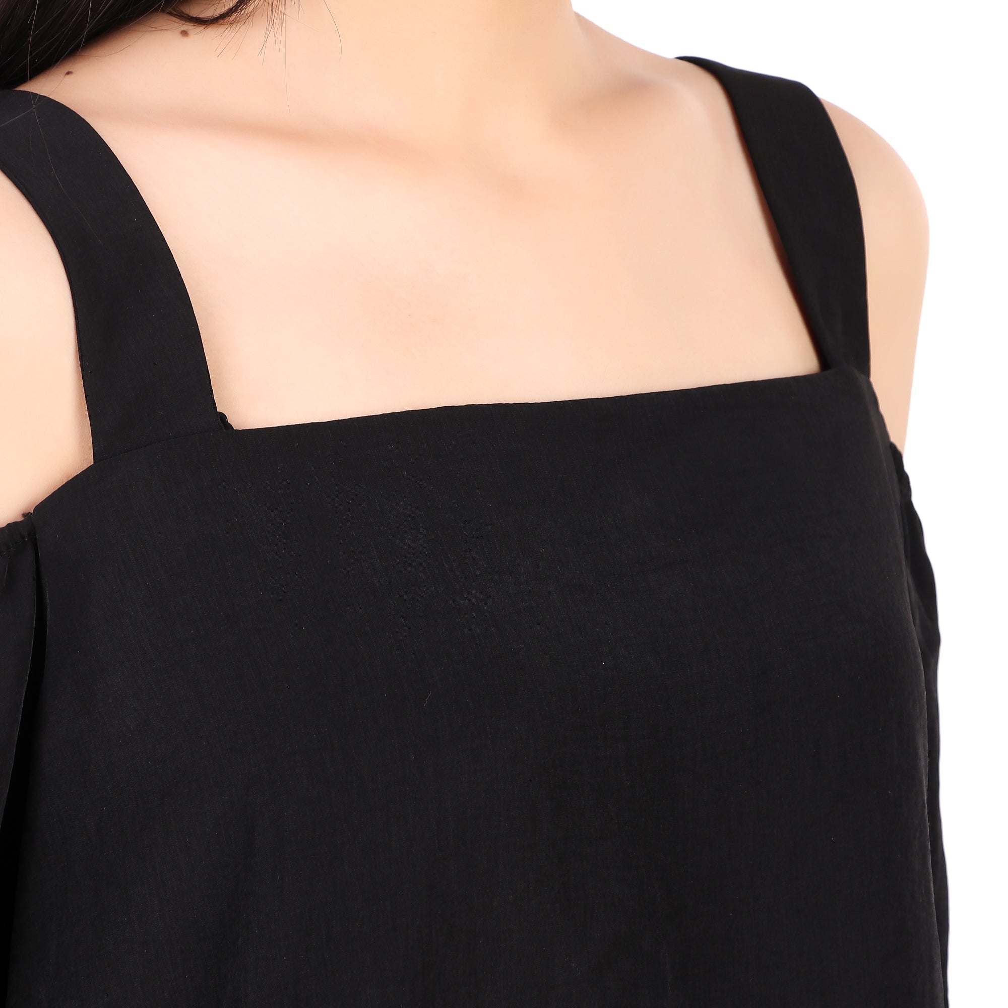 Black Cold-Shoulder Top