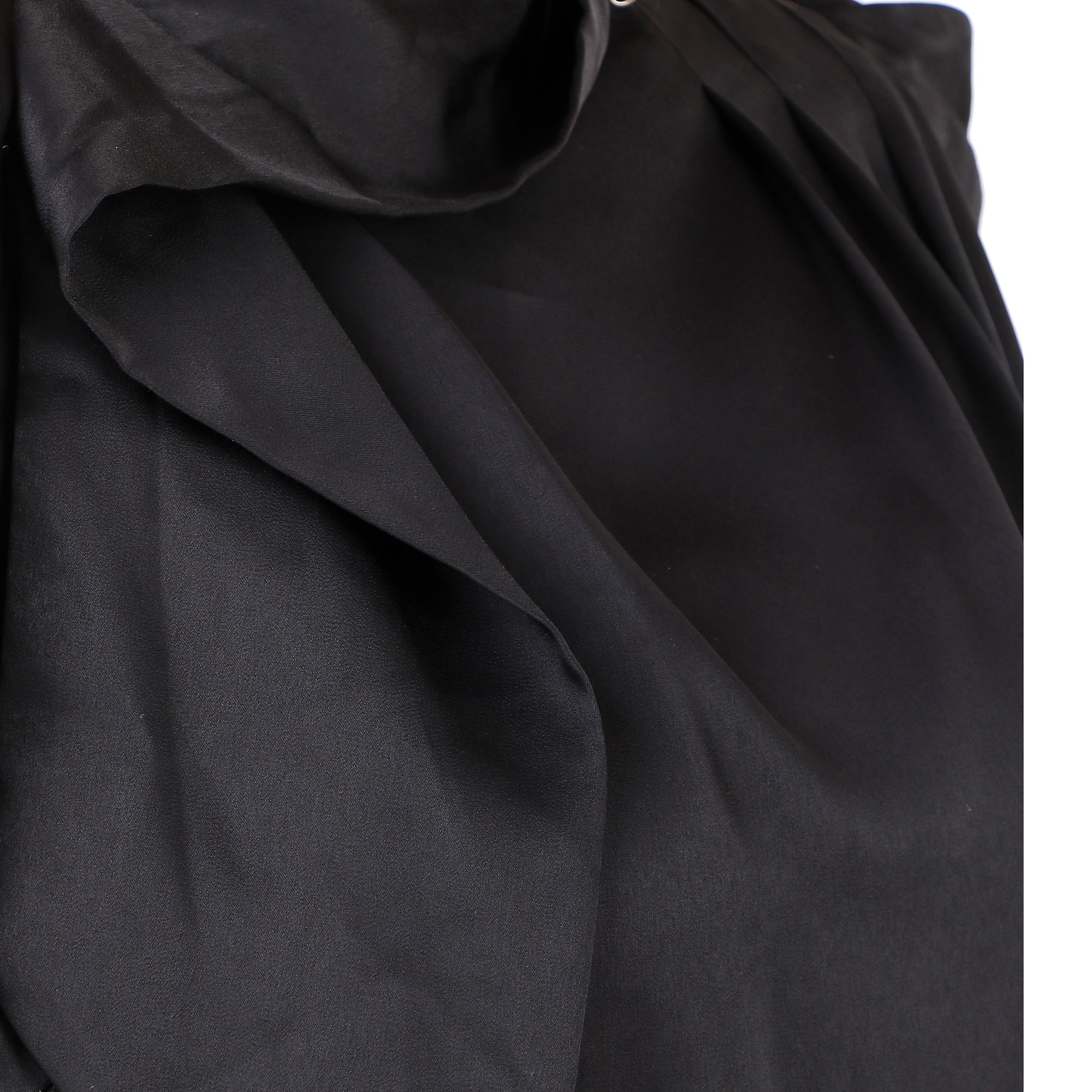 Black High-Neck Tie Detail Top