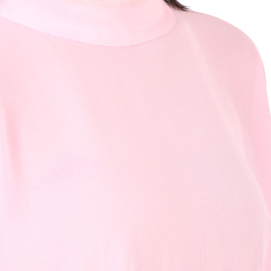Zara Blush Pink High-Neck Blouse