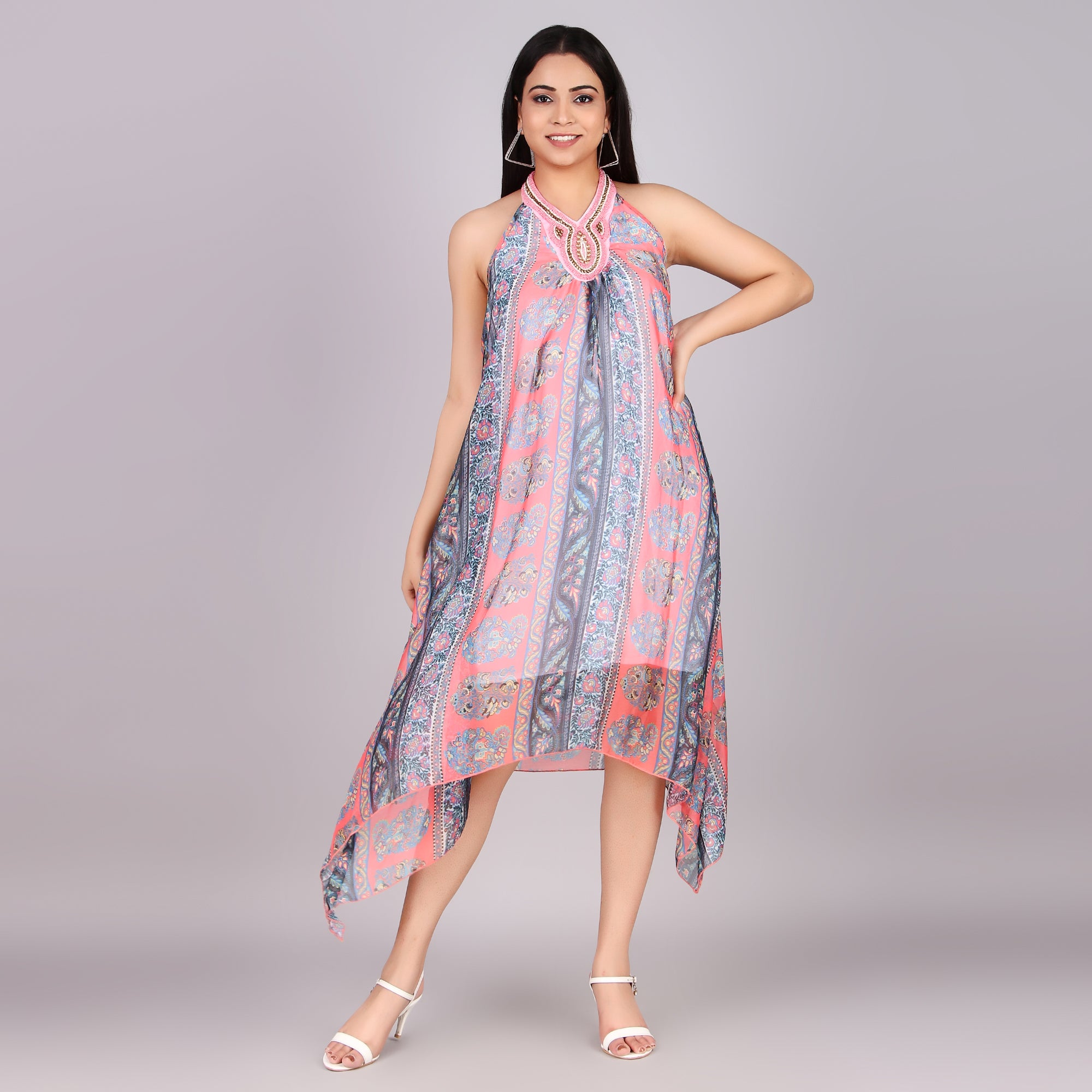 Paisley Halter Handkerchief Dress