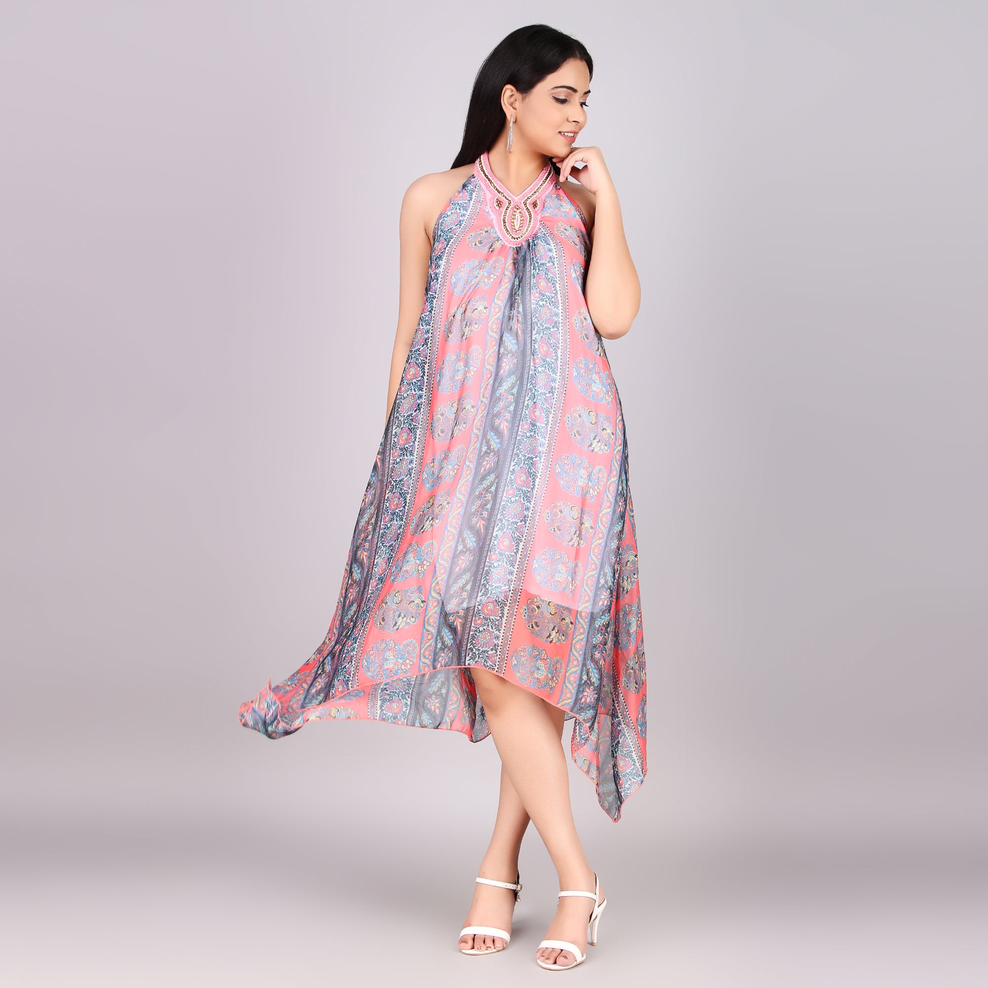 Paisley Halter Handkerchief Dress