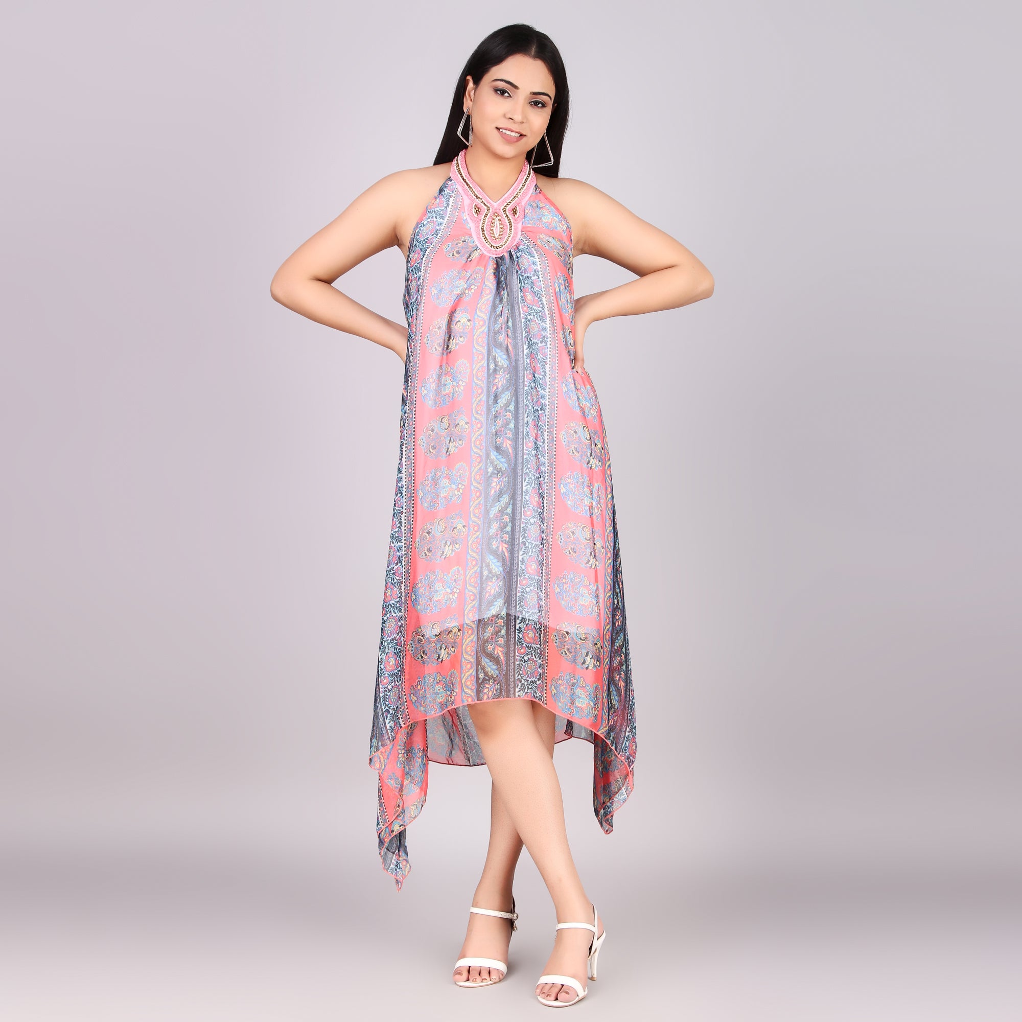 Paisley Halter Handkerchief Dress