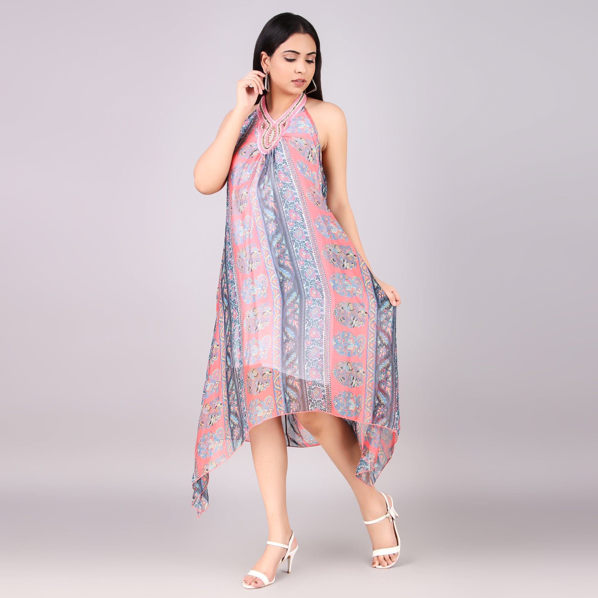 Paisley Halter Handkerchief Dress